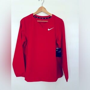 Nike Baseball Long Sleeve Boys Pullover Windbreaker Size XL Red NWT